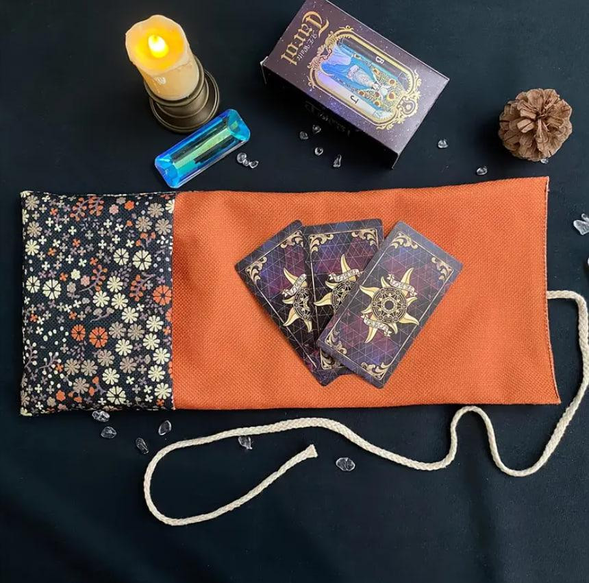 Сумка для хранения карт Таро с цветочным узором, чехол для карт таро 38*17 см. Киев - изображение 1