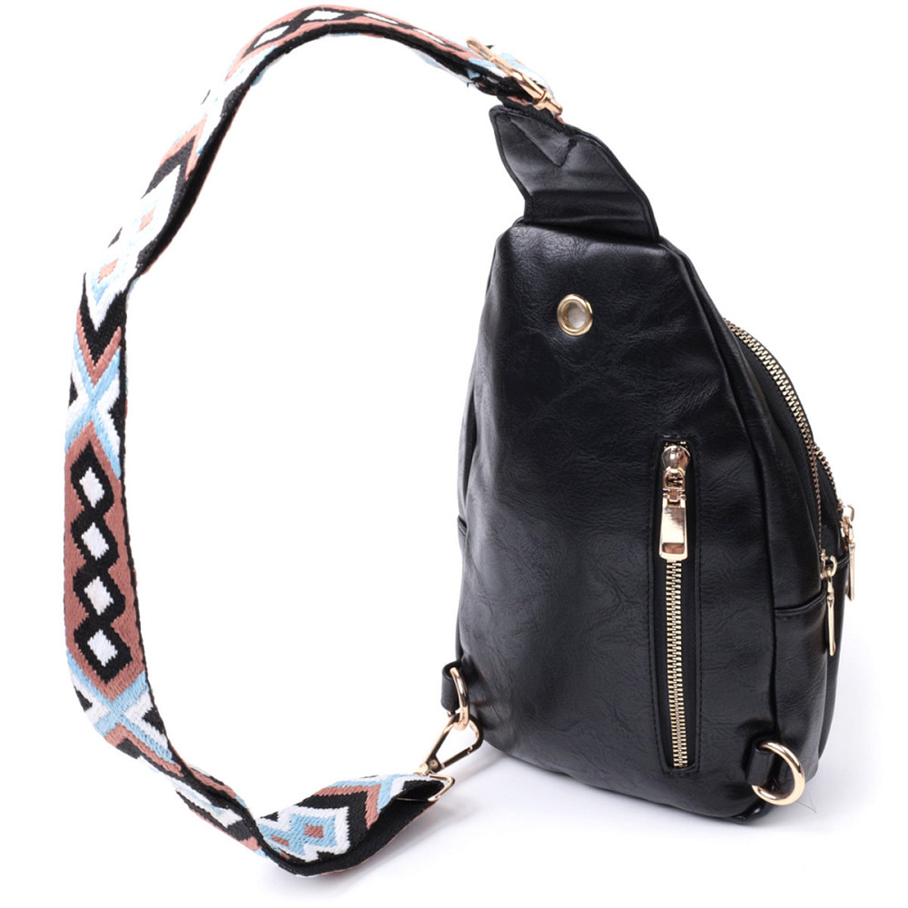 Сумка небольшого размера с одной лямкой через плечо из гладкой экокожи Vintage 22770 Черный Киев - изображение 2