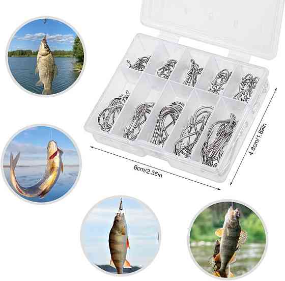 Набір риболовних гачків 100 шт, сріблясті Київ