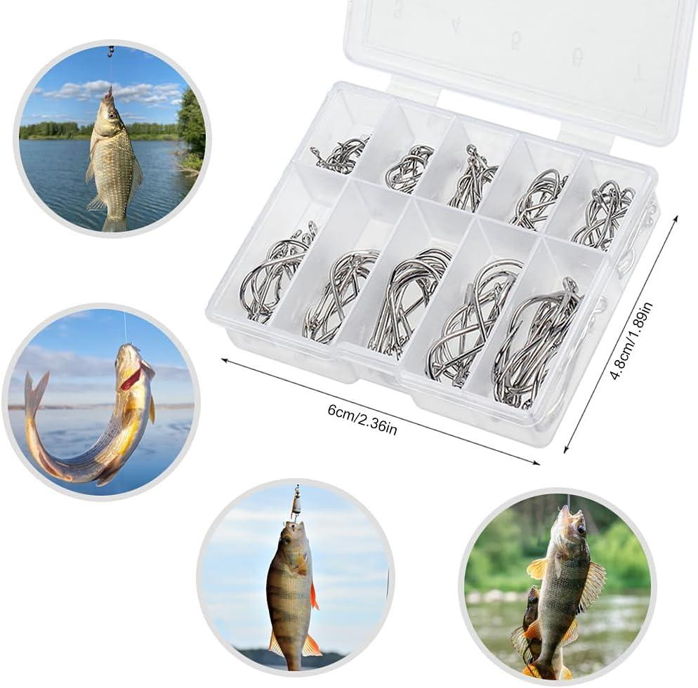 Набір риболовних гачків 100 шт, сріблясті Київ - фото 2