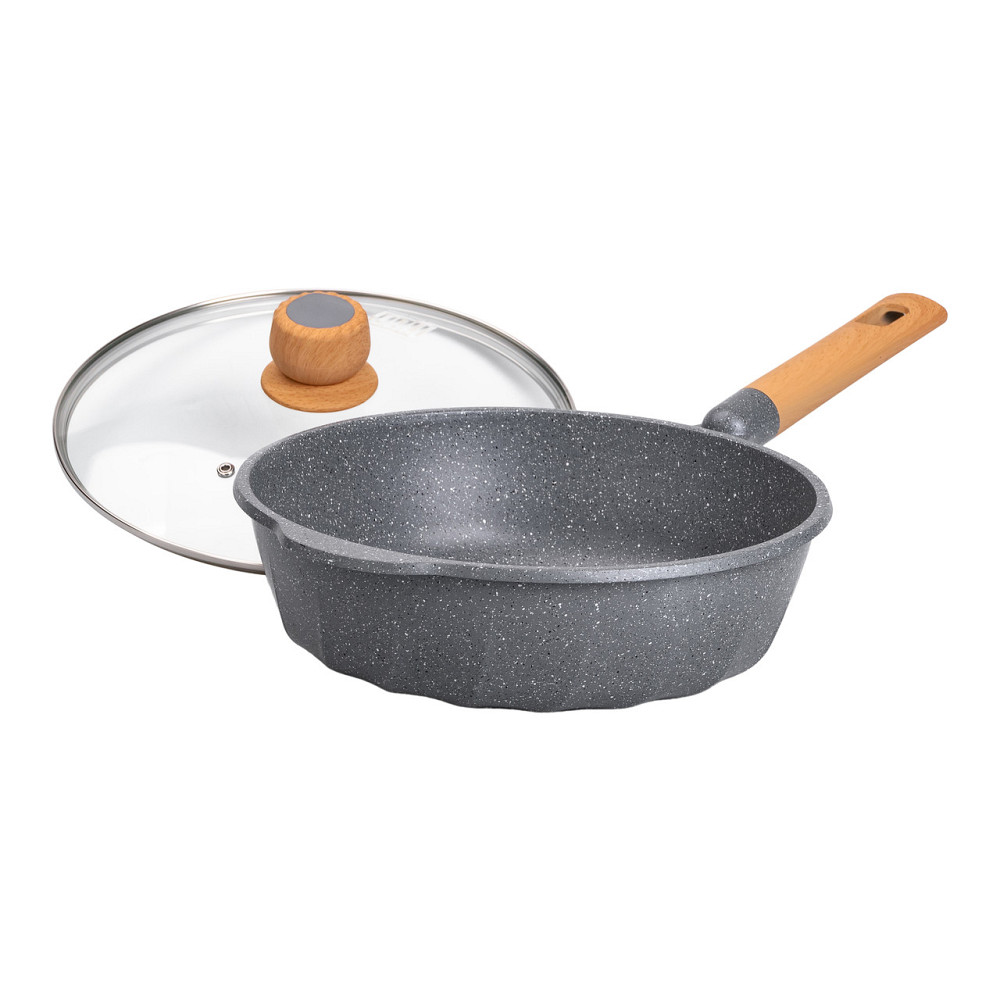 Алюмінієвий сотейник 4,3 л мармуровий з антипригарним покриттям Ø 28 см сірий MGC HP-4-437G Коломия - фото 3