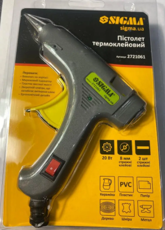 Выдавитель термоклеевой с выключателем, для стержня Ø8мм 20Вт SIGMA (2721061) Киев - изображение 10