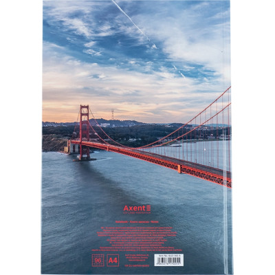 Книга записная Axent Connect А4 в твердом переплете 96 листа клетка (8422-565-A) Винница - изображение 4