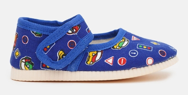 Капці в садок із задником на липучці, дитячі капці для садка хлопчик сині Одеса - фото 1