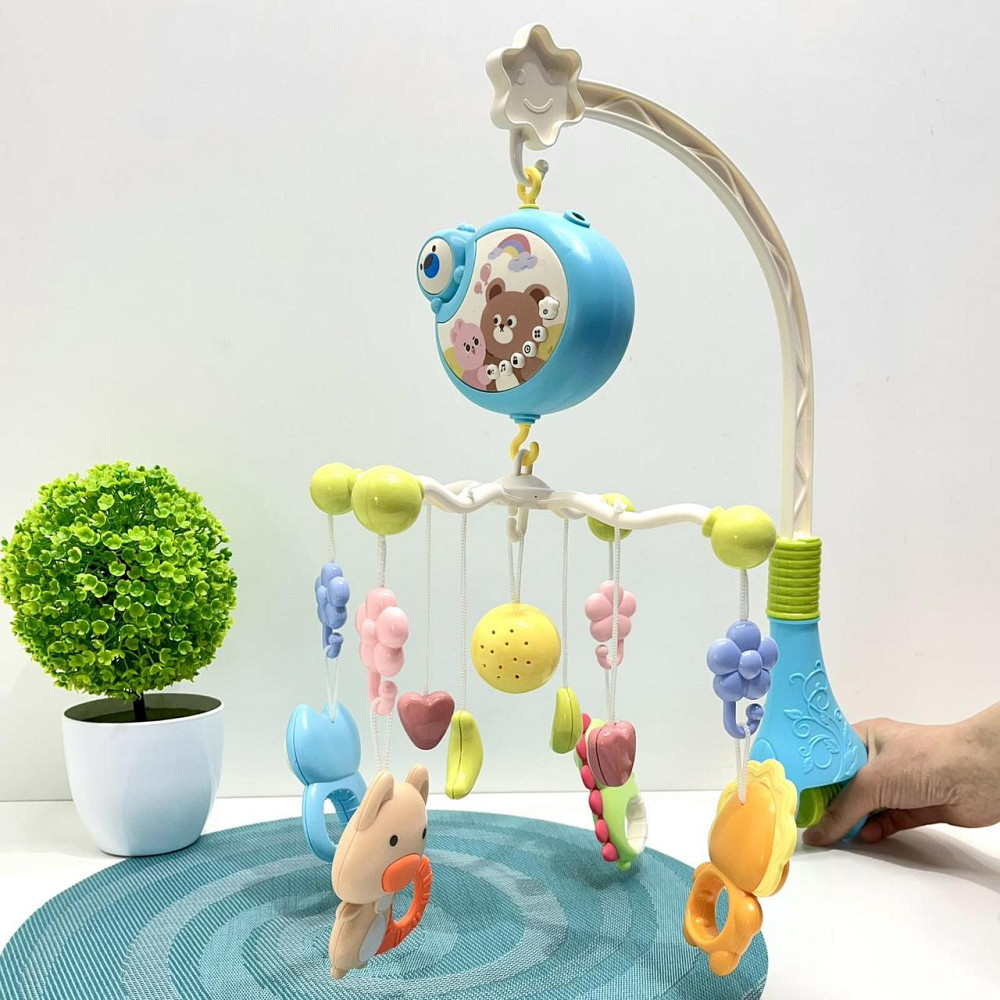 Мобіль для ліжечка зі звуковими ефектами та проектором Блакитний (368-10) Чернігів - фото 1