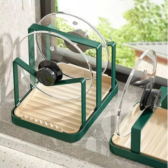 Підставка органайзер для двох кришок із нержавіючої сталі, зелена Кам'янець-Подільський