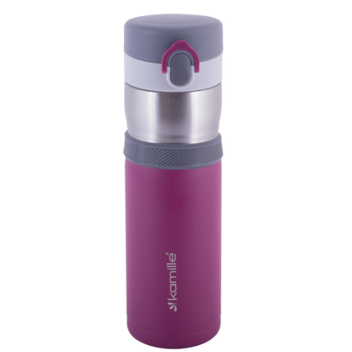 Термопляшка 400мл нержавіюча сталь (блакит/фіолет/помаранч/салат) KAMILLE 2014 Житомир