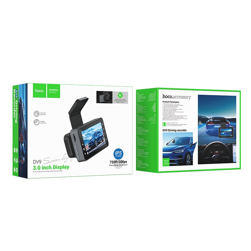 Відеореєстратор HOCO DV9 3-inch screen driving recorder (720P) Metal Gray Київ - фото 2