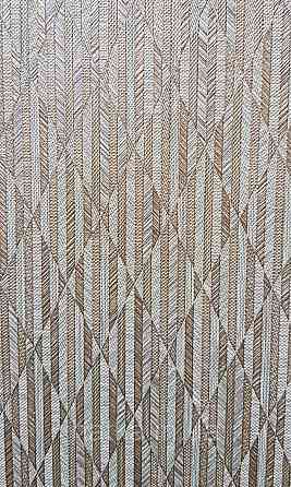 Обои виниловые на флизелине AdaWall Omega1.06х10 геометрия 3д фигуры полосы под бамбук зеленые золото 23205-4 Киев