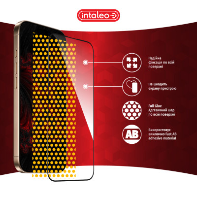 Стекло защитное Intaleo Full Glue Apple iPhone 16 Pro Black (1283126593802) Винница - изображение 7