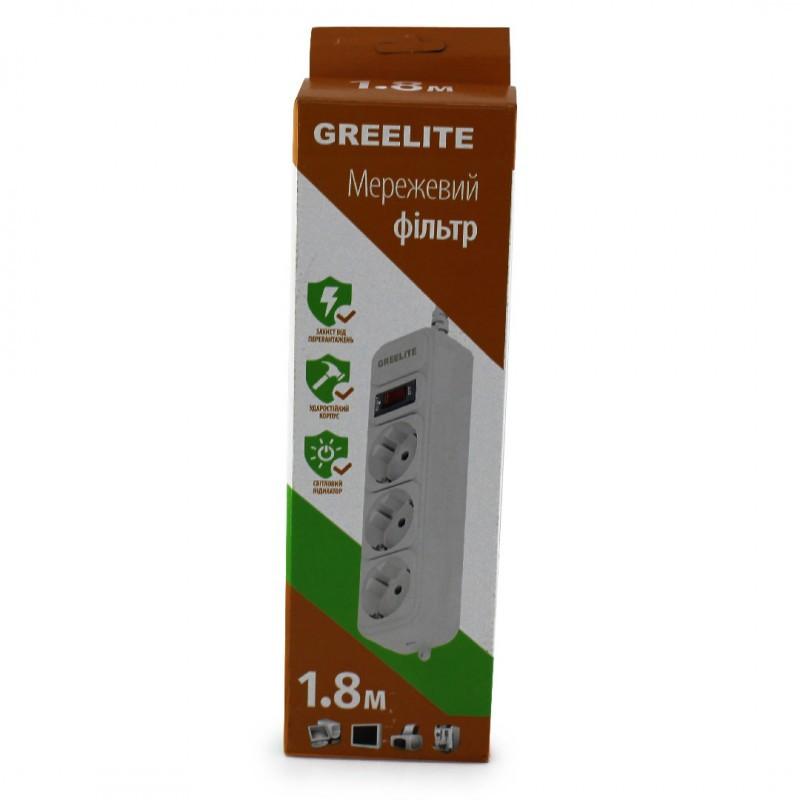 Мережевий фільтр подовжувач на 3 розеток 1.8 м 4797 Одеса - фото 3