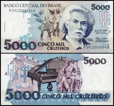 Бразилія/Brazil 5000 Cruzeiros (1992) Pick 232b UNC Полтава - фото 1