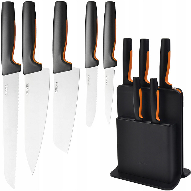 Кухонный Набор Ножей 5 предметов с пластиковым блоком Fiskars 