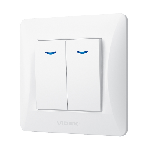 BINERA білий Вимикач внутрішній 2кл з підсвічуванням Videx Житомир - изображение 4
