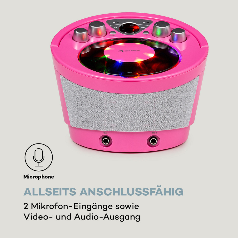 Караоке-система SingSing BT 2 микрофона CD-плеер BT Светодиодный световой эффект Мобильный Розовый (Германия, Ровно - изображение 8