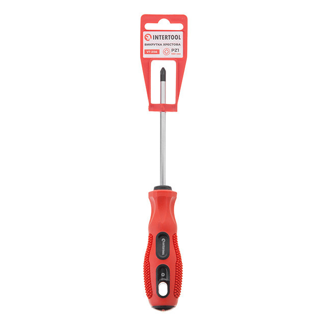 Викрутка хрестова, PZ1×100 мм, Cr-V INTERTOOL VT-3156 Київ - фото 6