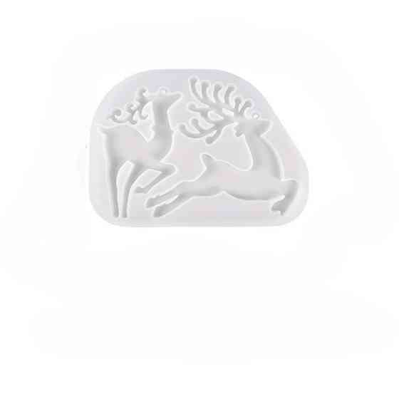 Новогодний молд Олени 133 на 185 мм серый Киев