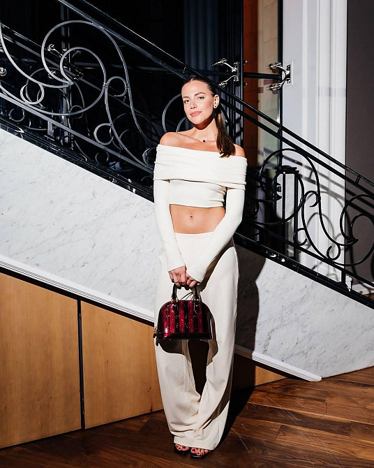 Жіночий затишний базовий костюм-двійка: топ і штани турецька ангора рубчик з в'язкою Молочний, 46/48 Одеса - фото 7