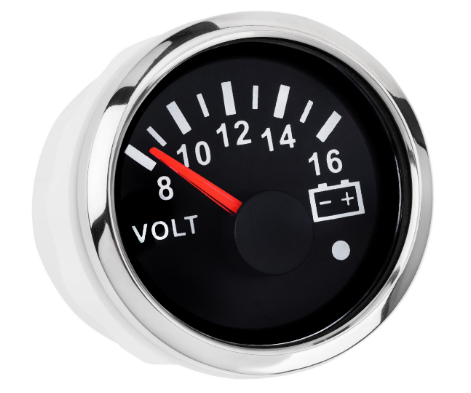 Вольтметр Gauge 52Mm С Функцией Предупреждения (Черный) Led Дисплей 8-16В Днепр