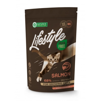 Сухой корм для кошек Nature's Protection Lifestyle Grain Free Salmon Kitten 400 г (NPLS45952) Винница - изображение 1