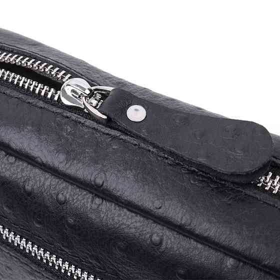 Фактурна сумка для жінок з натуральної шкіри Чорна (Vintage) Київ