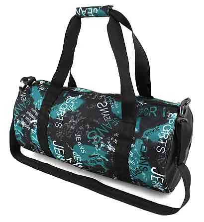 Сумка спортивна Wallaby 214 25х48 чорно-бірюзова S214630 Київ