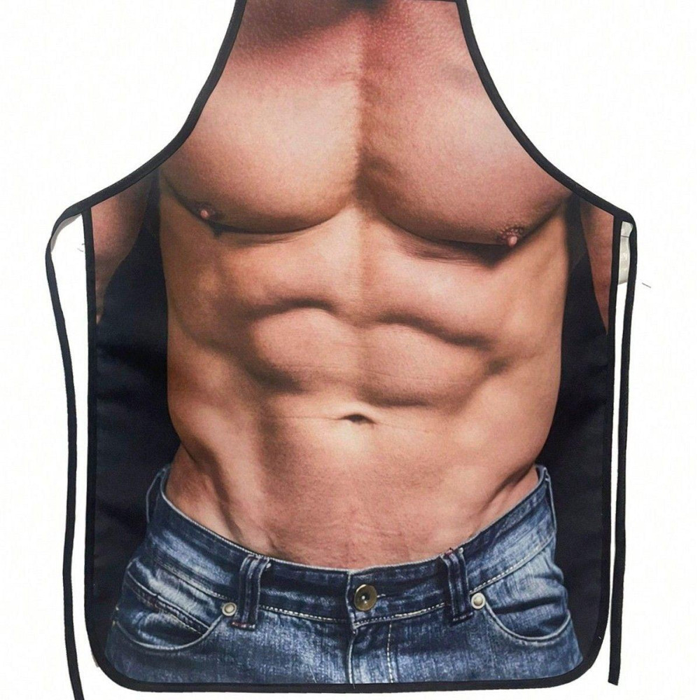 Фартух чоловічий кухонний з реалістичним торсом прикольний для гриля барбекю та шашлику Київ - фото 5