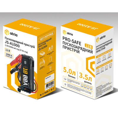 Пуско зарядное устройство Atria 10000mAh 1000A QC18W LED фонарик (JS-A1000) Винница - изображение 6