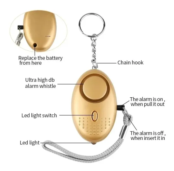 Брелок-сирена для самообороны с фонариком 120 дБ Киев