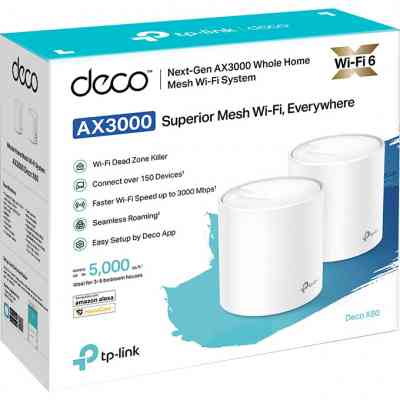 Точка доступу Wi-Fi TP-Link DECO X60 2PK AX3000 1xGE LAN 1xGE WAN MU-MIMO OFDMA MESH (DECO-X60-2-PACK) Вінниця