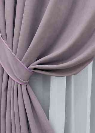 Комплект коротких штор VR-Textil Мікровелюр Petek № 1493ш Лавандовий 140х170 см 2 шт (35-0234) Київ