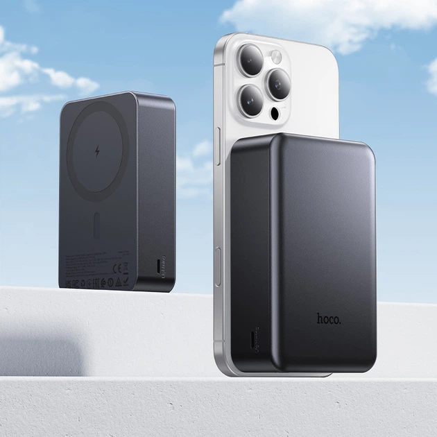 Универсальная зарядная батарея Hoco J160B 20000mAh PD20W Type-C с беспроводной зарядкой MagSafe Серый Винница - изображение 8