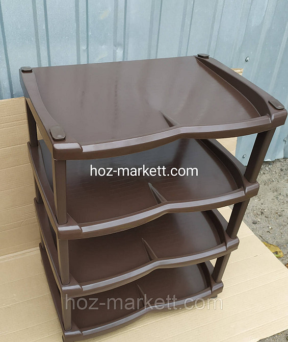 Полиця для взуття коричнева 4 яруси взуттєва пілочка Харків - фото 5
