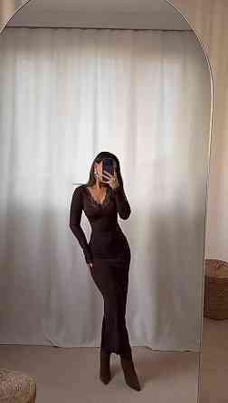 Жіноче романтичне елегантне мідіплаття і з мереживом віскоза Шоколад, 42/44 Одеса