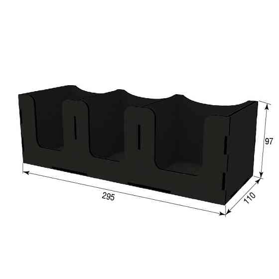 Органайзер EKOSTAR для крышек на 3 секции чёрный 295х110х97 Киев