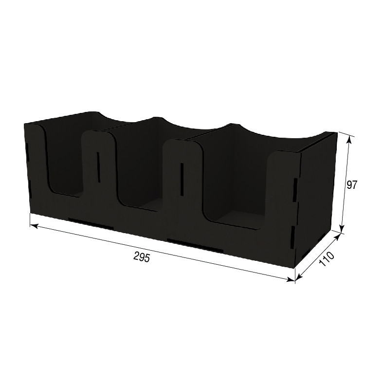 Органайзер EKOSTAR для кришок на 3 секції чорний 295х110х97 Київ - фото 2