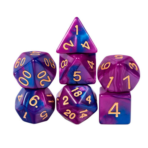 Кости игральные многогранные 7шт, 4-20 граней, дайсы, пластик Винница - изображение 1