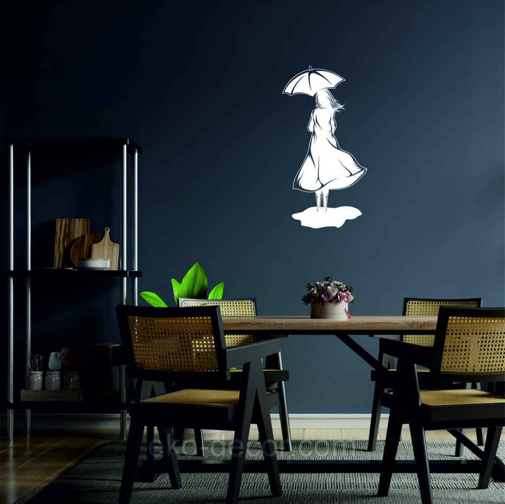 Декоративное настенное Панно «Девушка с зонтом», Декор на стену 70*36 см, Белый Киев - изображение 8