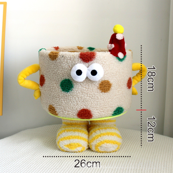 Корзина для игрушек плюшевый органайзер в детскую комнату мягкий для вещей и игрушек детская.В горошек Каменец-Подольский