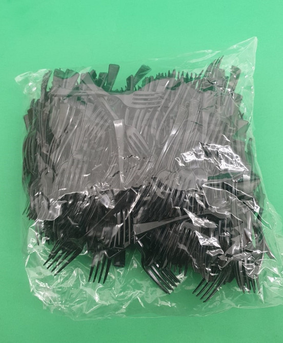 Вилка одноразова пластикова для фруктів Юніта Чорна (250 шт) Харків - фото 2