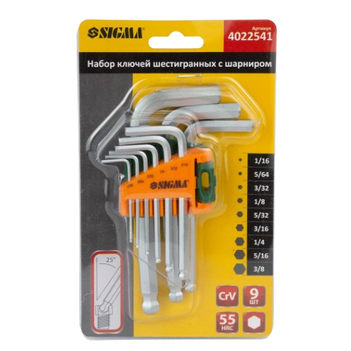 Набор ключей шестигранных 1/16