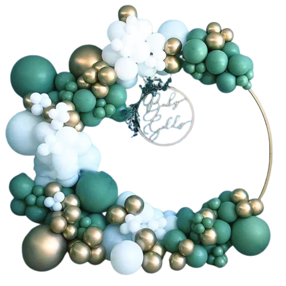 Набір повітряних кульок латексних золотого,зеленого,білого кольору Кам'янець-Подільський