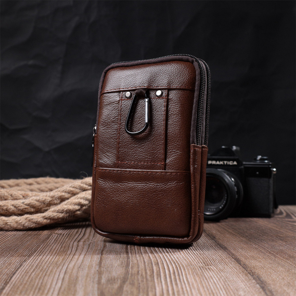 Сумка для мужчин на два отделения из натуральной кожи Vintage 22738 Коричневый Киев - изображение 2