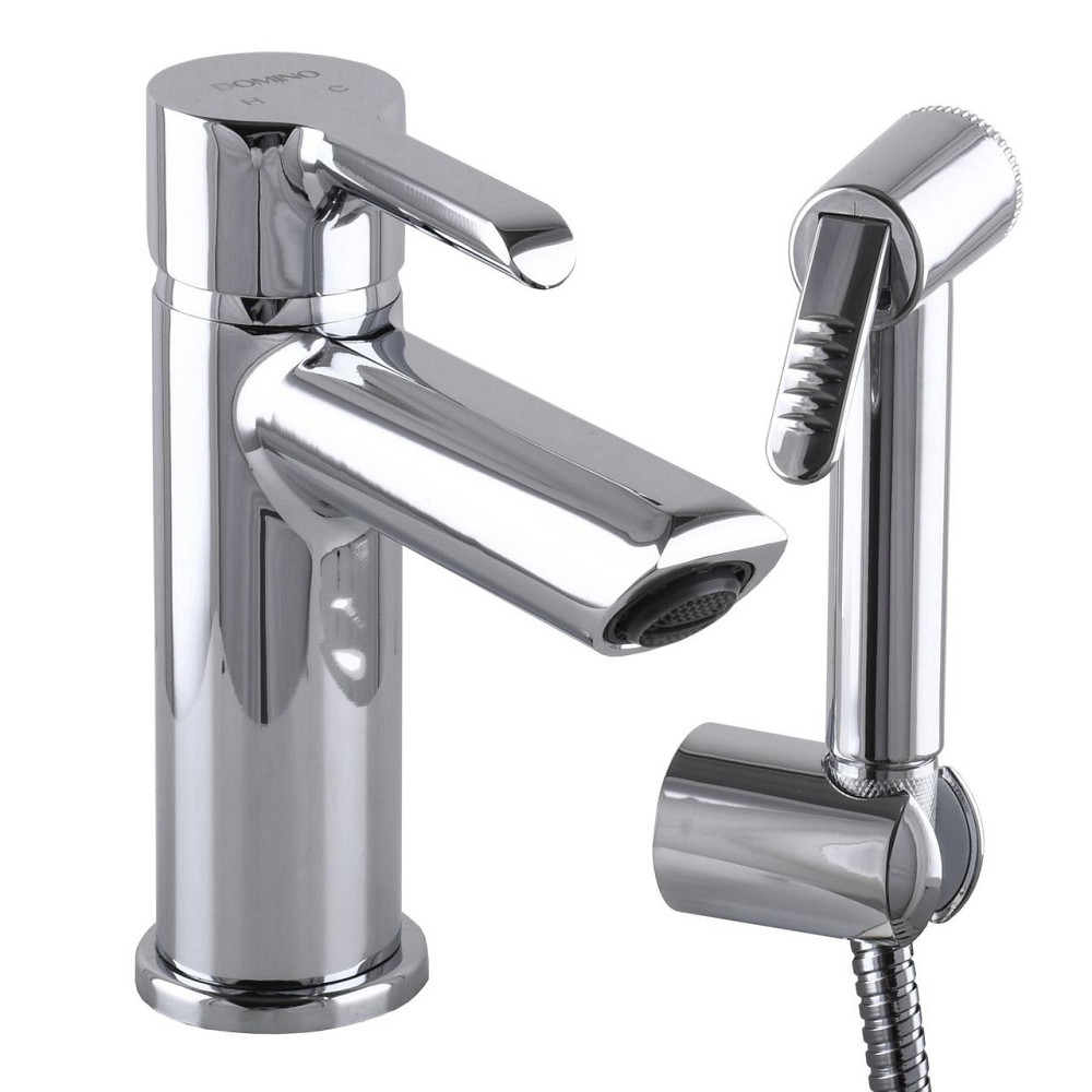 Змішувач для умивальника DOMINO PRESTIGE DPS-222 з гігієничною лійкою, шланг 200 см, на гайці (000020484) Київ - фото 6