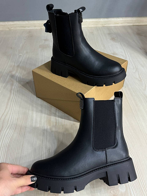 Черевики жіночі Hengji 5130 челсі високі утеплені шкіряні чорні, 39, 24,5 см Київ - фото 18