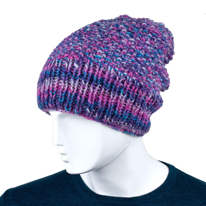 Шапка жіноча рожева з вовни Київ - фото 1