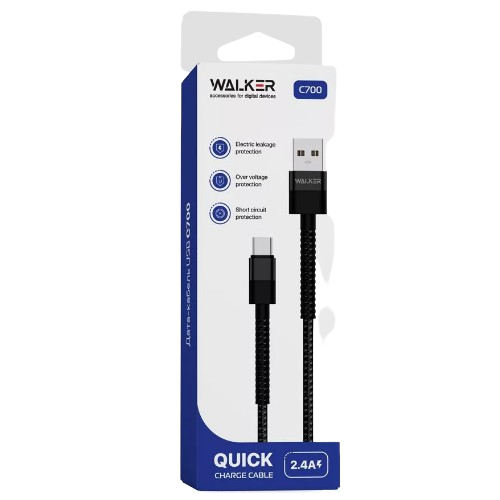 Кабель USB Type-C WALKER C700 чорний Житомир