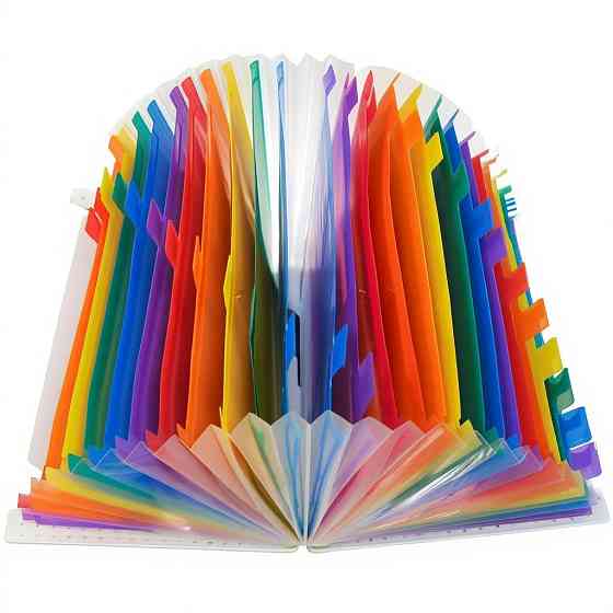 Папка-органайзер для хранения документов и файлов формат А4 на 36 отделений,,с цветными вкладками,черная 330x240x40 мм Каменец-Подольский