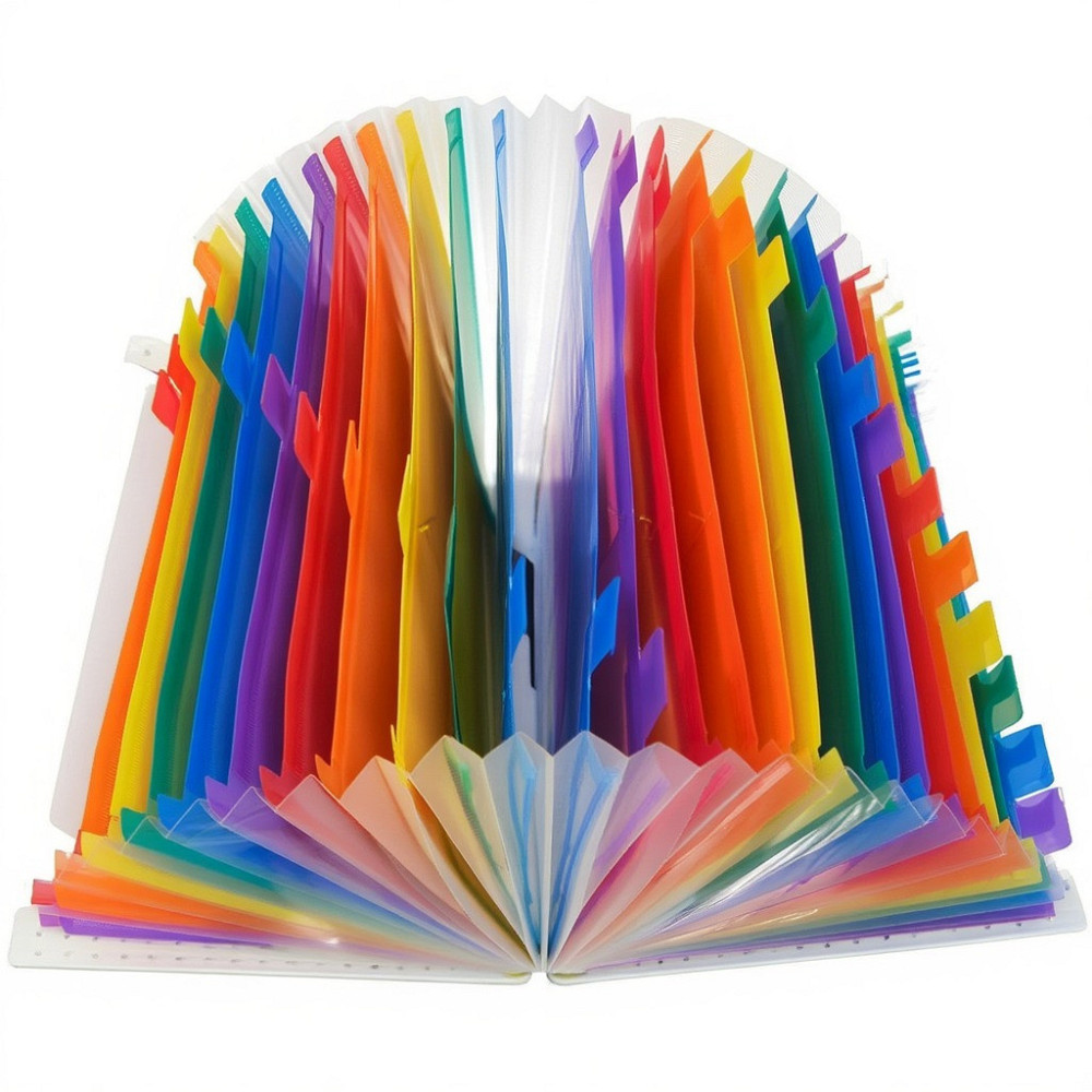 Папка-органайзер для хранения документов и файлов формат А4 на 36 отделений,,с цветными вкладками,черная 330x240x40 мм Каменец-Подольский - изображение 5