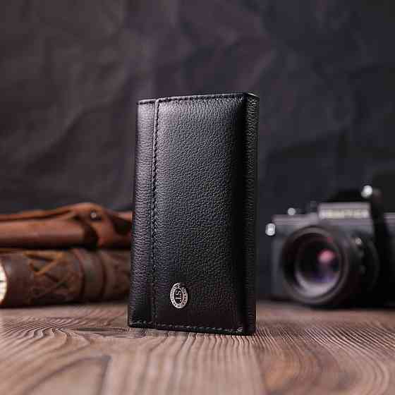 Містка ключниця з натуральної шкіри Чорний (ST Leather) Київ